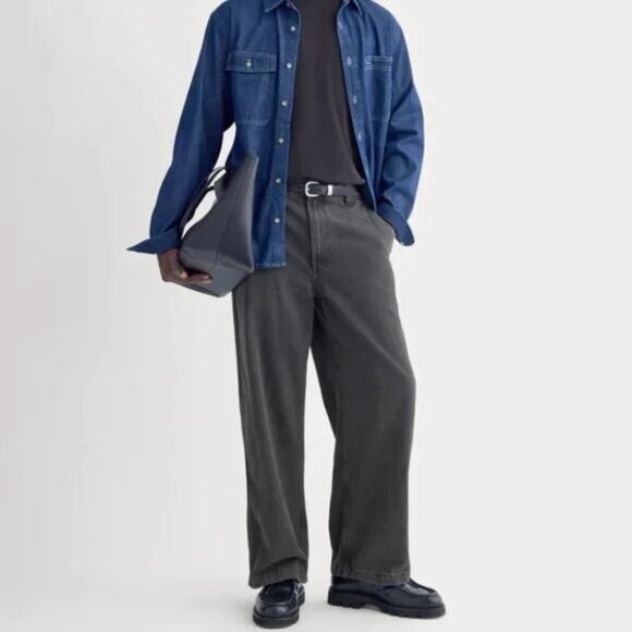 Everlane Other - EVERLANE jeans baggy loose washed black 30L rigid 100% organic cotton relaxed